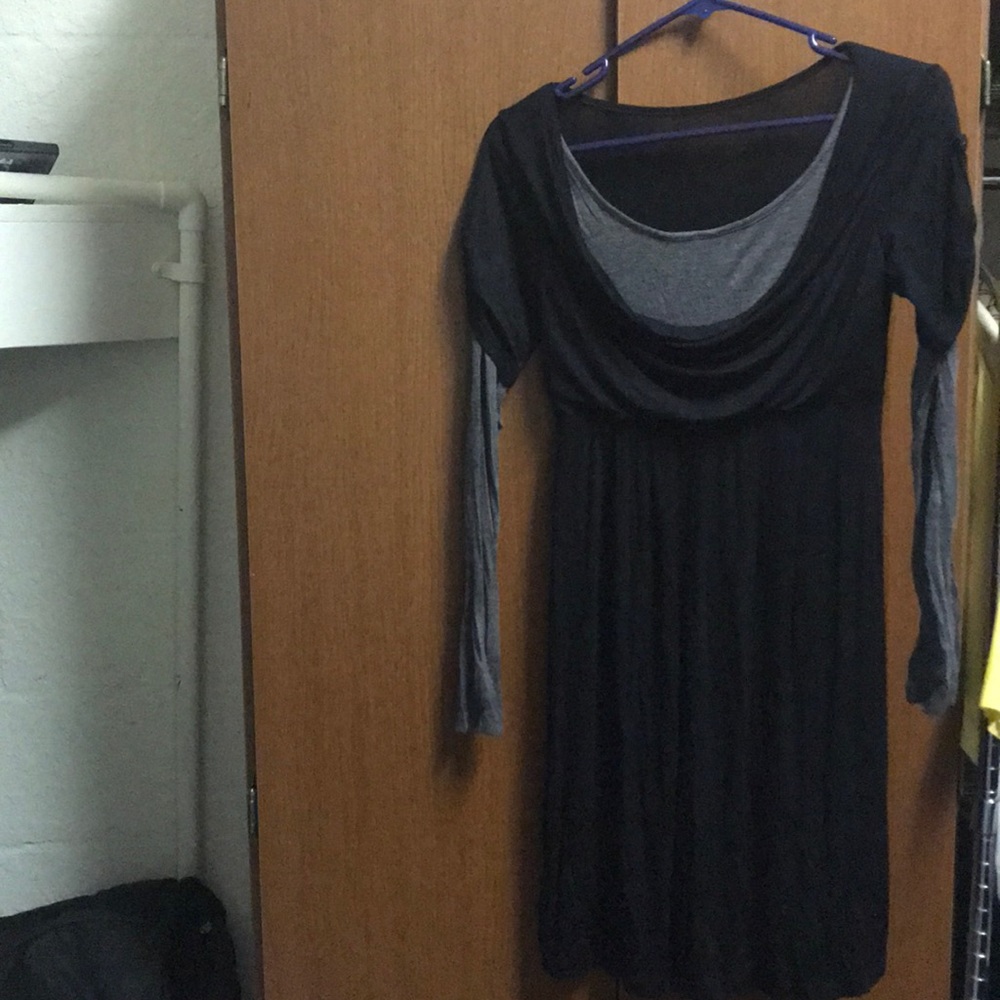 Black scoop neck dress
